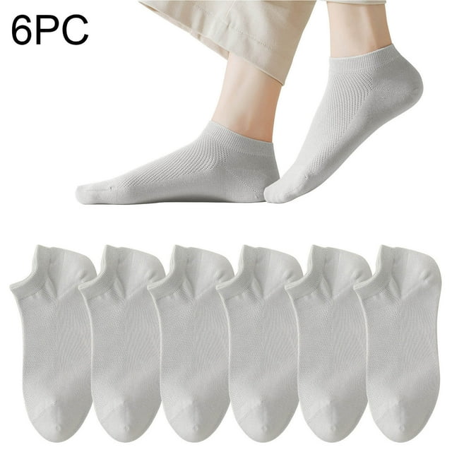 Calcetines de mujer, 6 pares, de malla transpirable, antideslizantes, finos y ligeros.
