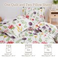 thumbnail image 3 of Green Essen 3 Pcs Purple Floral Yellow Flower Miccofiber Bedspread Twin Quilts, 3 of 7