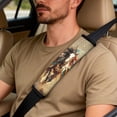 thumbnail image 5 of Xoenoiee Horse Paint Splatter Pattern 5 Pcs Car Seat Full Set PU Leather Car Accessories for Women 2 Pcs Front Rear Seat Covers 2 Pcs Auto Seat Belt Cover 1 Pc Car Armrest Cover Pad, 5 of 7