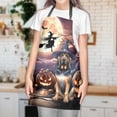thumbnail image 3 of Spooky Halloween Night Witch Bloodhound Glowing Pumpkins Apron Dog Lover for Cooking Grilling Baking Painting Gardening - 12015, 3 of 5