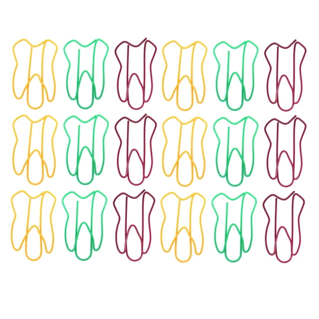 SHISUYAN 50Pcs Colorful Tooth Shaped Clips Paper Clips Creative Note Clips Paper Pin Clip for Party Gift Office Hand Account (Random Color)