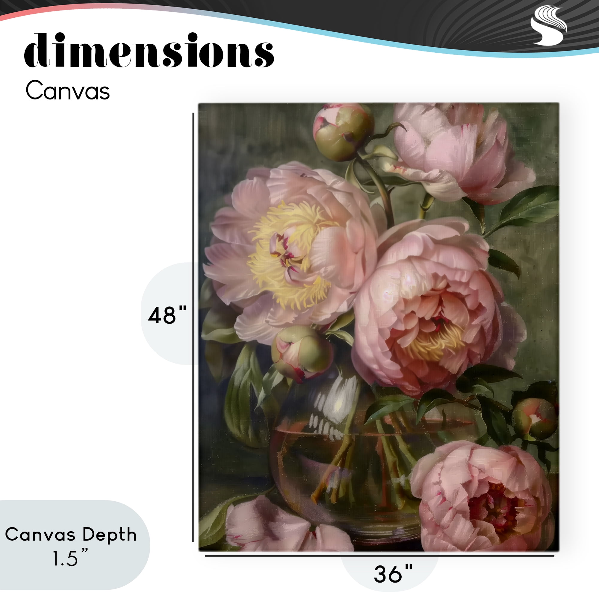 Stupell Industries Pink Peonies in Glass Vase Canvas Wall Art, design by LSR Design Studio