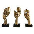 thumbnail image 3 of 3 piezas de estatuas de pensadores, manualidades, adornos de mesa, esculturas faciales abstractas para dorado, 3 of 9