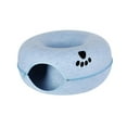 thumbnail image 1 of Cama de túnel para gatos, túnel de donut para casa de gatos, nido para todas , interior de fieltro transpirable, túnel para jugar, cueva Azul 60x28cm, 1 of 8