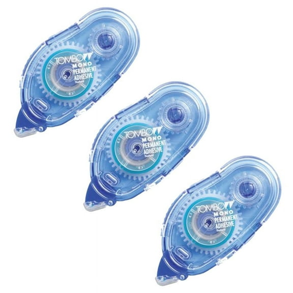 Tombow Mono 62106 Permanent Adhesive Tape Dispenser, 3 Each