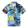 thumbnail image 2 of Boy Hawaiian Shirt Aloha Shirt Luau Shirt in Sunset Blue Size 14, 2 of 2