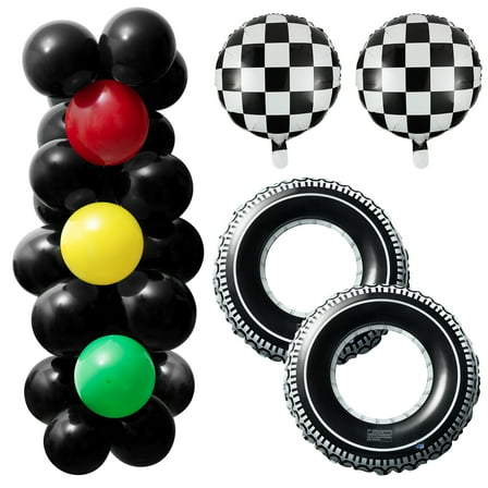 GROBRO7 Party Balloons Race Car Tire Balloons Latex Balloons for Men and Boys Birthday Parties Decorations