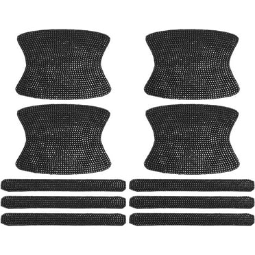 10pcs Bling Car Door Handle Door Bowl Protector Universal Car Handle Cover Faux Crystal Car Stickers Auto Decals Car Accessories for Woman Black