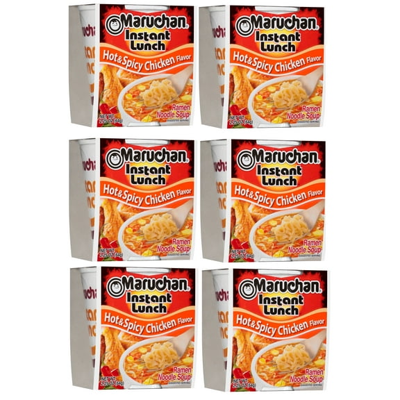 Maruchan Instant Lunch Hot & Spicy Chicken Flavor, 2.25 Oz, Pack of 6
