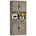 thumbnail image 2 of Homfa 71" Tall Farmhouse Storage Cabinet, Kitchen Pantry with 2 Drawers and Adjustable Shelves, Gray, 2 of 7