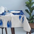 thumbnail image 4 of Navy Blue Christmas Table Cloth Waterproof Tablecloths, Snowman Xmas Snowflake Ball Winter Tablecloth Dining Table Cover for Kitchen Party Tabletop Outdoor, Rectangle Tablecloth 60x120 Inch, 4 of 9
