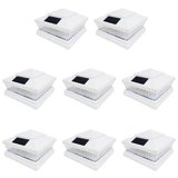 6 Pack Black Solar Post Cap Lights and 2 Pack White Solar Lanterns 6 Pack Black Solar Post Cap Lights and 2 Pack White Solar Lanterns