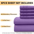 thumbnail image 4 of Lux Decor Collection Queen Sheets Set - 6 Piece Microfiber 16 Inch Deep Pocket Bed Sheets Set - Purple, 4 of 11