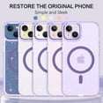 thumbnail image 5 of VENINGO Magnetic for iPhone 13 Case / iPhone 14 Case Clear Glitter, Compatible with Mag-safe, TPU Transparent Shockproof Slim Bling Sparkly Bumper Cover Phone Case for Women Girls, Purple, 5 of 8