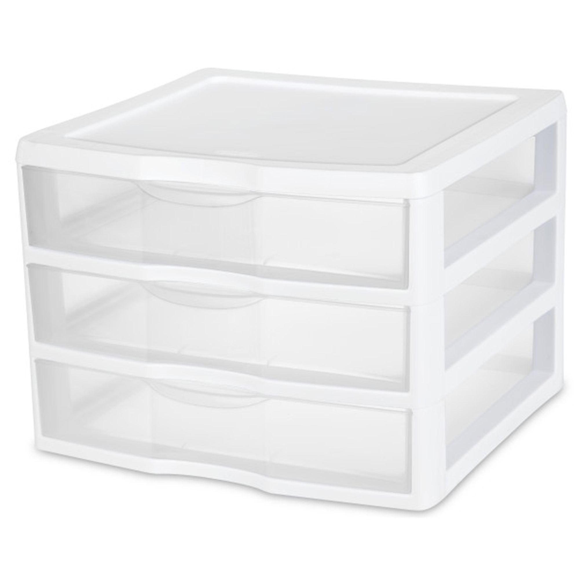 Sterilite Clear Plastic Stackable Small 3 Drawer Storage System, 3 Pack