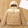thumbnail image 2 of GYUJNB Boys Color Down Padded Jacket Warm Winter Hooded Coat for Children Lightweight Insulated Outerwear,Size:6-7 Years, 2 of 4