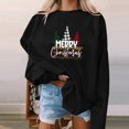 thumbnail image 2 of Hauts à Col Haut pour Femmes Mode de Noël Automne Imprimé Blouse Ample à Manches Longues Col Rond Pull Décontracté Hauts Pull-Over Hauts à Manches Longues, 2 of 5