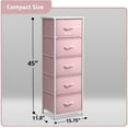 thumbnail image 6 of Sorbus Fabric Dresser for Kids – 5-Drawer Storage Tower, Clothing Organizer for Bedroom, Closet, Playroom & Nursery – Steel Frame, Fabric Bins with Wood Handles, Pink, 6 of 6