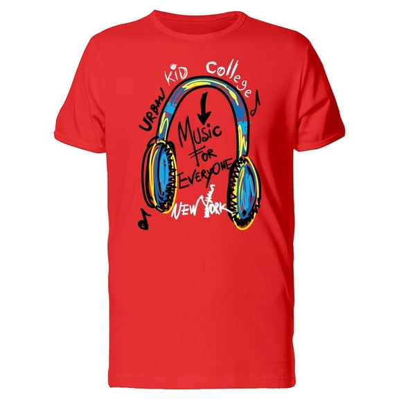Headphones Music For Everyone Tee Men's -Image by Shutterstock