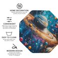 thumbnail image 3 of Honeii Colorful Planet Universe print Leather Coaster Set of 4, ideal for safeguarding your furniture from drinks spills and effortless cleanup-Octagon, 3 of 6