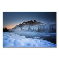 Elephant Stock Banff Snowfield Wall Art - Horizontal Canvas Wall Art - Living Room Wall Decor - Nature Canvas - Gray And Blue Decor - 39" x 26"