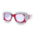 thumbnail image 4 of Womens Thick Plastic Bubble Balloon Frame Rectangle Funky Sunglasses Red White - Purple, 4 of 8