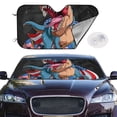 thumbnail image 2 of Balery Blue Dinosaur Windshield Sun Shade, Car Front Window Sunshade Cover ,Automotive Interior Portected Blocks Uv Rays For Car Pickup Truck Suv Accessories- Medium, 2 of 7
