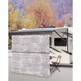 thumbnail image 5 of 4th of July RV Awning Sun Shade Screen 9'X7' Blue Red Fireworks Mesh Sunscreen Patriotic Stars Wood Grain Awning Shade Screen with Zipper UV Blocker Completed Kits for RV Motorhome Camper, 5 of 7