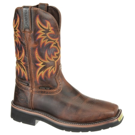 

Justin Original Workboots Western Boot 8 D Brown Steel PR SE4690