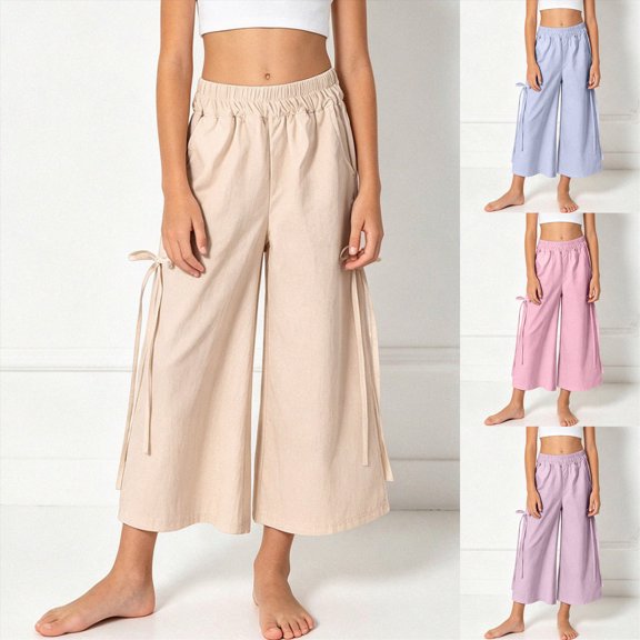 Girls Sweatpants Joggers Sweat Pants High Waisted Casual Pants with Drawstring 6-12 Months 12-24 Months 2t 3t 4t 5t 6t 7t 8t 9t Children(Pink,15-16 Years)