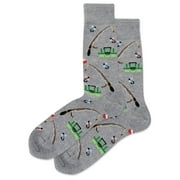 Hot Sox Mens Fishing Crew Socks, Mens Shoe Size 6-12.5, Grey Heather