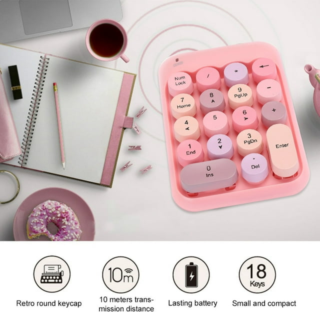 Waterproof Round Numeric Keypad, Numpad Vintage for Financial Accounting