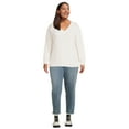 thumbnail image 2 of Terra & Sky Women's Plus Size Cable Knit Pullover Sweater, Midweight, 2 of 5