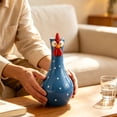 thumbnail image 4 of Funny Rooster Flower Vase 7.9 Inch, Blue Polka Dot Chicken Head Resin Vase, Whimsical Farmhouse Centerpiece for Kitchen, 1 Pack, 4 of 4