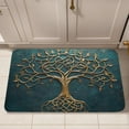 thumbnail image 4 of Golden Tree Design Kitchen Mat - Non-slip, Super Absorbent Flannel Mat with Celtic Knot Details for Kitchen, Bedroom or Entrance - Teal Background, High Quality and Safe, Suitable for Children/Pets, K, 4 of 7