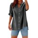thumbnail image 1 of Camisa informal con botones para mujer para el día a día: top ligero de verano con diseño versátil, color liso y fácil cuidado., 1 of 4