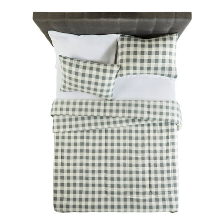 Buffalo Plaid Flannel - Mainstays Flannel Buffalo Grey Plaid Comforter Set