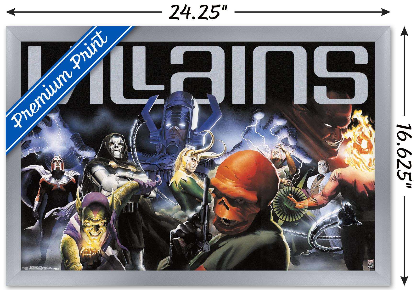 Marvel Comics - Marvel 80th Anniversary - Villains Wall Poster, 14.725" x 22.375", Framed