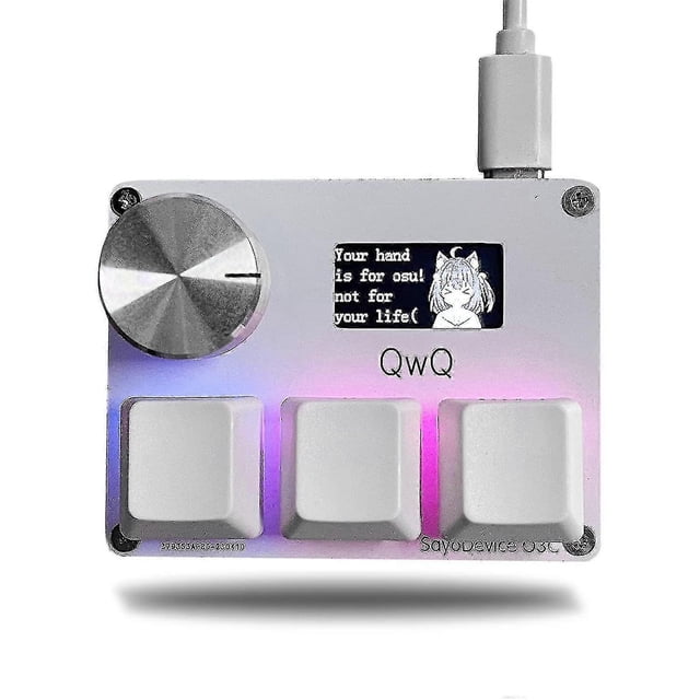 Sayodevice Osu O3c Rapid Trigger Hall Switches Magnetic Linear Switches Keyboard With Knob And Screen,copy Paste,shotcut,macro Hotswap Mini Keypadaa