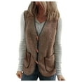 thumbnail image 4 of Woman Vest Women Fleece Vest Button Down Sleeveless Vest Fuzzy Vest Women Winter Vest Womens Vests Outerwear, 4 of 4