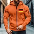thumbnail image 3 of Stamzod Fall Jackets for Men Casual Long Sleeve Zip Up Hoodie Plus Size Hooded Sweatshirt for Men with Pocket Orange C XXL, 3 of 6