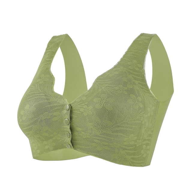 Sujetador sin costuras con botones delanteros para mujer - Camiseta con aros y push up - Mezcla de nailon y spandex - Para mamás y soporte diario