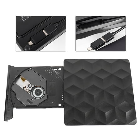 Uonlytech External Dvd Burner USB 3.0 Type-C Portable Dvd Drive for Laptop Desktop Computer
