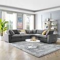 thumbnail image 1 of Modway Commix 5-Piece Down Filled Overstuffed Performance Velvet Sectional Sofa in Gray, 1 of 10