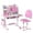 Pink_A, variant on AurumEdge Kids Study Desk Chair Set, Ergonomic Desk Chair with Book Stand, Height Adjustable Children School Study Table Chair Set with Sitting Corrector, Foot Pedal, Partition Design (Pink)