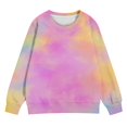 thumbnail image 4 of Mercatoo Teen Girls Tie Dye Crew Neck Sweatshirts Cute Cotton Pullover Sweatshirts Kids Long Sleeve Gradient Color Sweater, 4 of 7