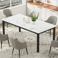 thumbnail image 1 of Ourlova 79 Inch Industrial Dining Table Large Rectangle Kitchen Table with Metal Legs, Round Corners Wooden Conference Writing Desk for Dining Room, 1 of 7