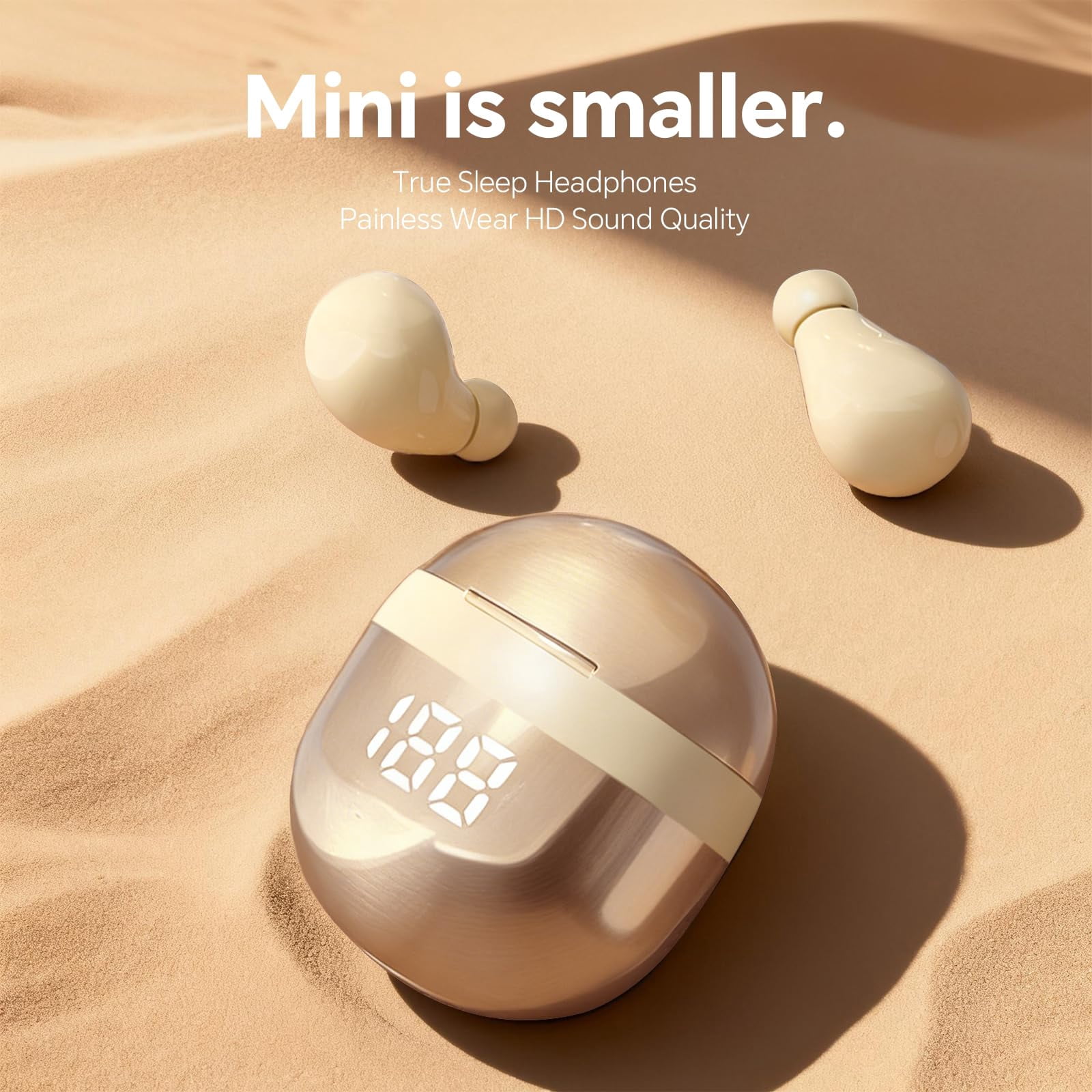 Invisible Mini Earbuds Wireless Bluetooth Small Headphones Low Profile Micro Smallest Tiny Discreet Hidden Headphones for Work Invisible Sleep Wireless Earphone for Small Ear Canals