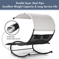 thumbnail image 4 of SUNCREAT Outdoor Double Chaise Lounge Chair with Canopy & Wheels & Headrest Pillows, Black, 4 of 9