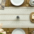 thumbnail image 7 of Sm:)e Beige Farmhouse Woven Rustic Hollow Table Runner, Boho Table Runner 12x72 Inch, Dining Kitchen Home Decor, 7 of 7